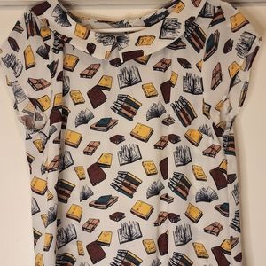 Short sleeve book lover blouse